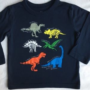 Gap Shirt Size 12 18 Months Dinosaur Navy Blue Baby Boys Long Sleeve Gapkids